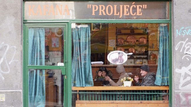 A very traditional cafe in central Sarajevo with some elderly patrons