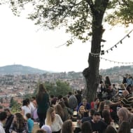A crowd of waiting for the Iftar cannon in Sarajevo