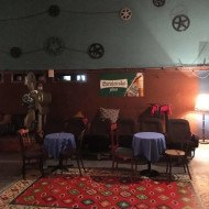 The inside of Kino Bosna, a classic nightspot in Sarajevo, located in an old disused cinema