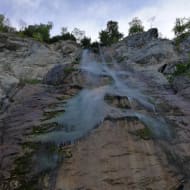 Skakavac waterfall from underneath with limited flows