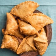 Vegetable samosas from Govinda restaurant in Sarajevo.