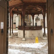 One of the entrances to Gazi Husrev-beg Mosque in Baščaršija in Sarajevo